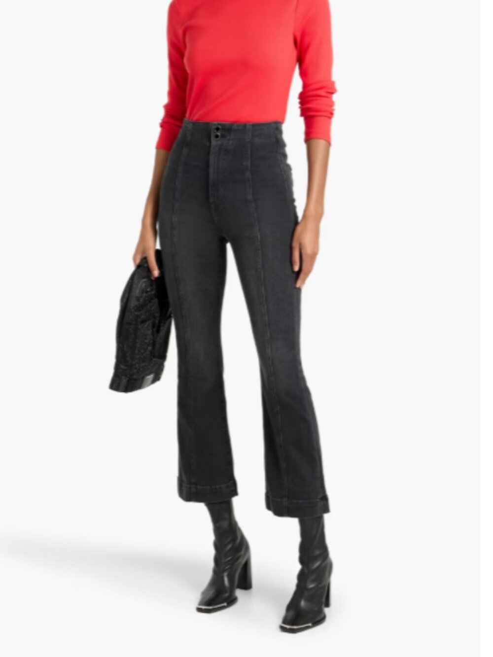 Veronica Beard Carson Kick Flare Jeans in Washed Onyx Size 25